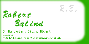 robert balind business card