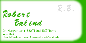 robert balind business card